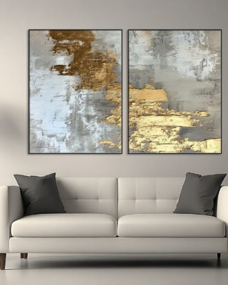 ELEGANT ABSTRACT ART ON CANVAS SLEEK BLACK FRAME-116643-A