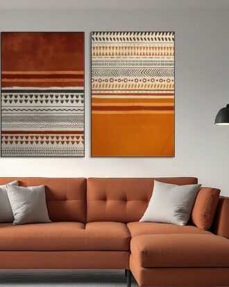 GRACEFUL ABSTRACT ART ON CANVAS SLEEK BLACK FRAME-116644-A