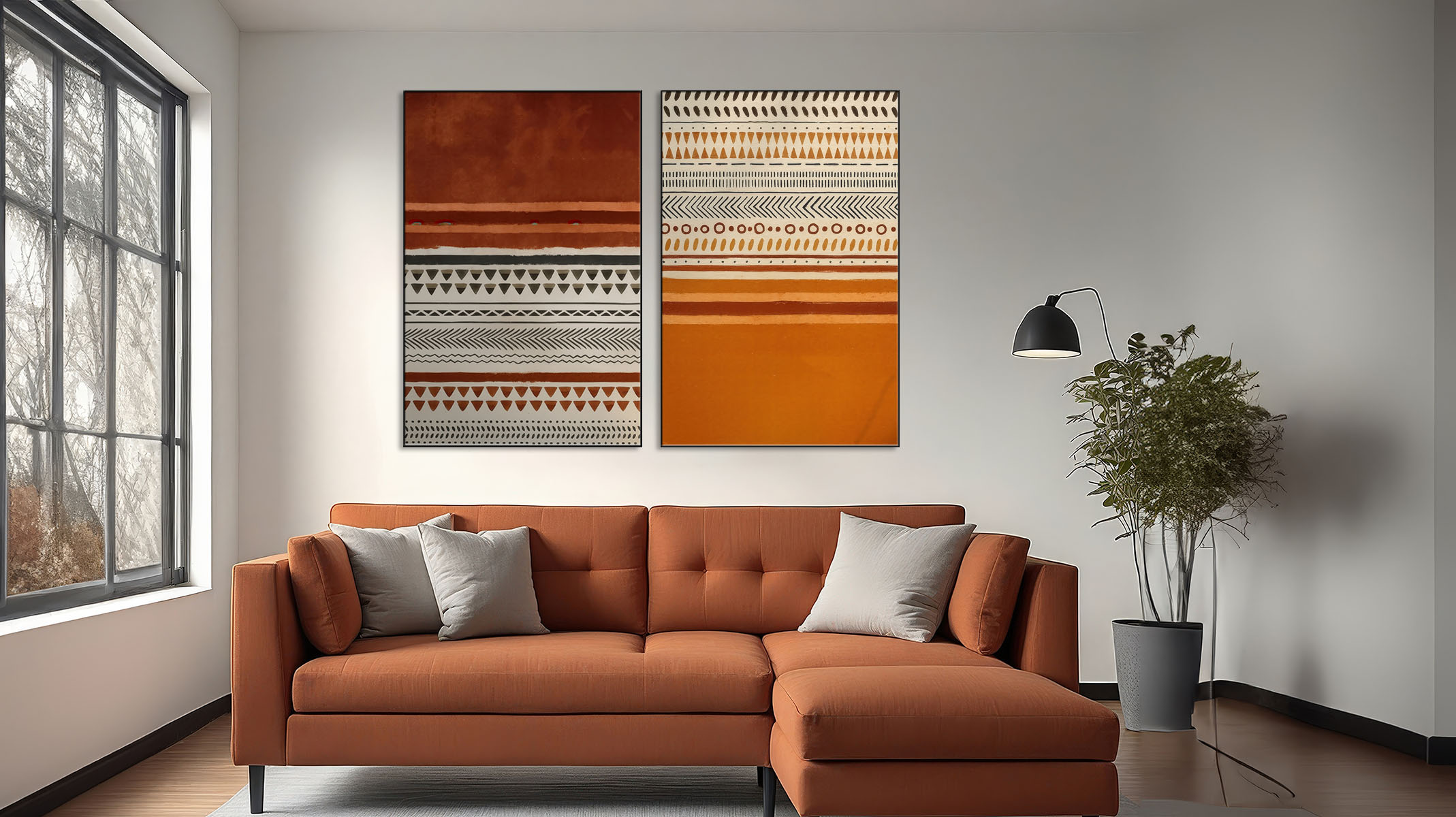 GRACEFUL ABSTRACT ART ON CANVAS SLEEK BLACK FRAME-116644-A