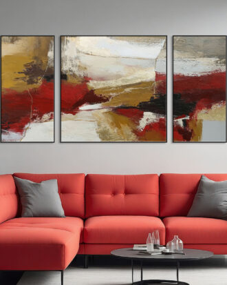 VIBRANT ABSTRACT ART ON CANVAS SLEEK BLACK FRAME-116648-A