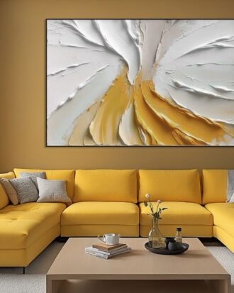 SOPHISTICATED ABSTRACT ART ON CANVAS SLEEK BLACK FRAME-116649-A