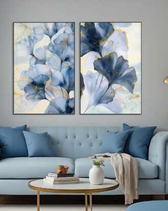 CREATIVE ABSTRACT ART ON CANVAS SLEEK BLACK FRAME-116651-A