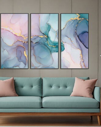 ARTISTIC ABSTRACT ART ON CANVAS SLEEK BLACK FRAME-116652-A