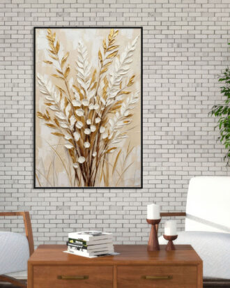 TRENDY ABSTRACT ART ON CANVAS SLEEK BLACK FRAME-116605-B