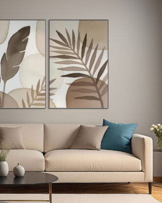 MINIMAL ABSTRACT ART ON CANVAS SLEEK BLACK FRAME-116634-A