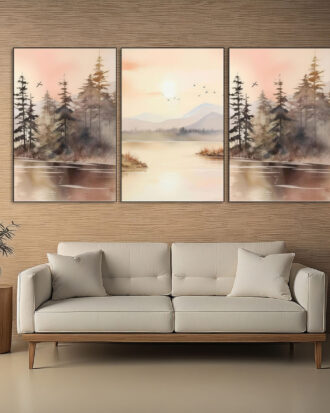 REFINED ABSTRACT ART ON CANVAS SLEEK BLACK FRAME-116639-B