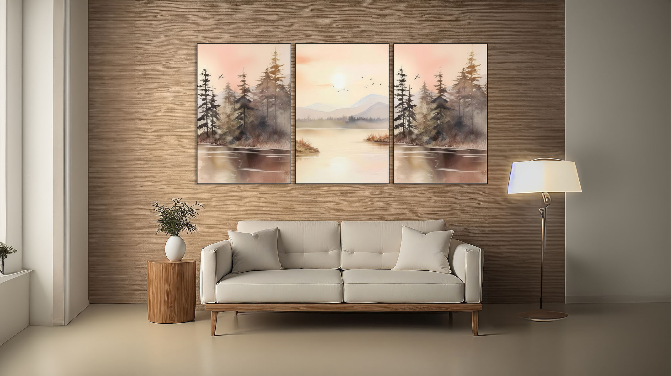 REFINED ABSTRACT ART ON CANVAS SLEEK BLACK FRAME-116639-B