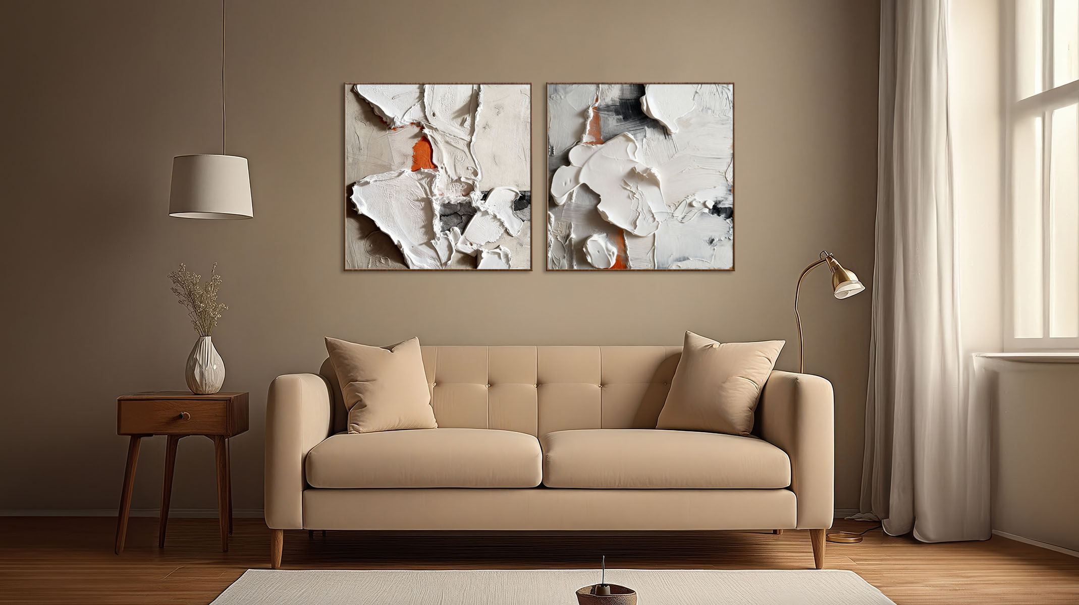 STUNNING ABSTRACT ART CANVAS PRINT WOOD FRAME-116642-B