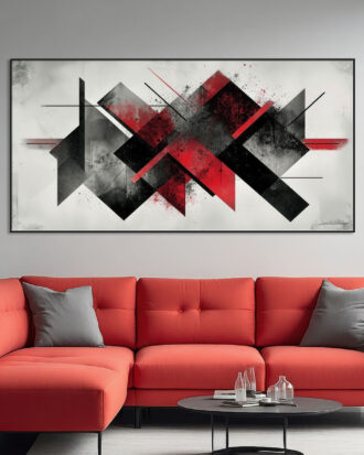 TRENDY ABSTRACT ART ON CANVAS SLEEK BLACK FRAME-116648-B