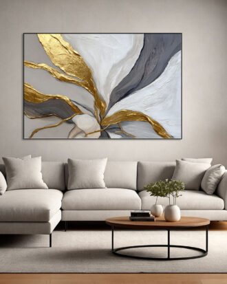 FLAWLESS ABSTRACT ART ON CANVAS SLEEK BLACK FRAME-116654-A