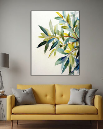 SUBTLE ABSTRACT ART ON CANVAS SLEEK BLACK FRAME-116656-A