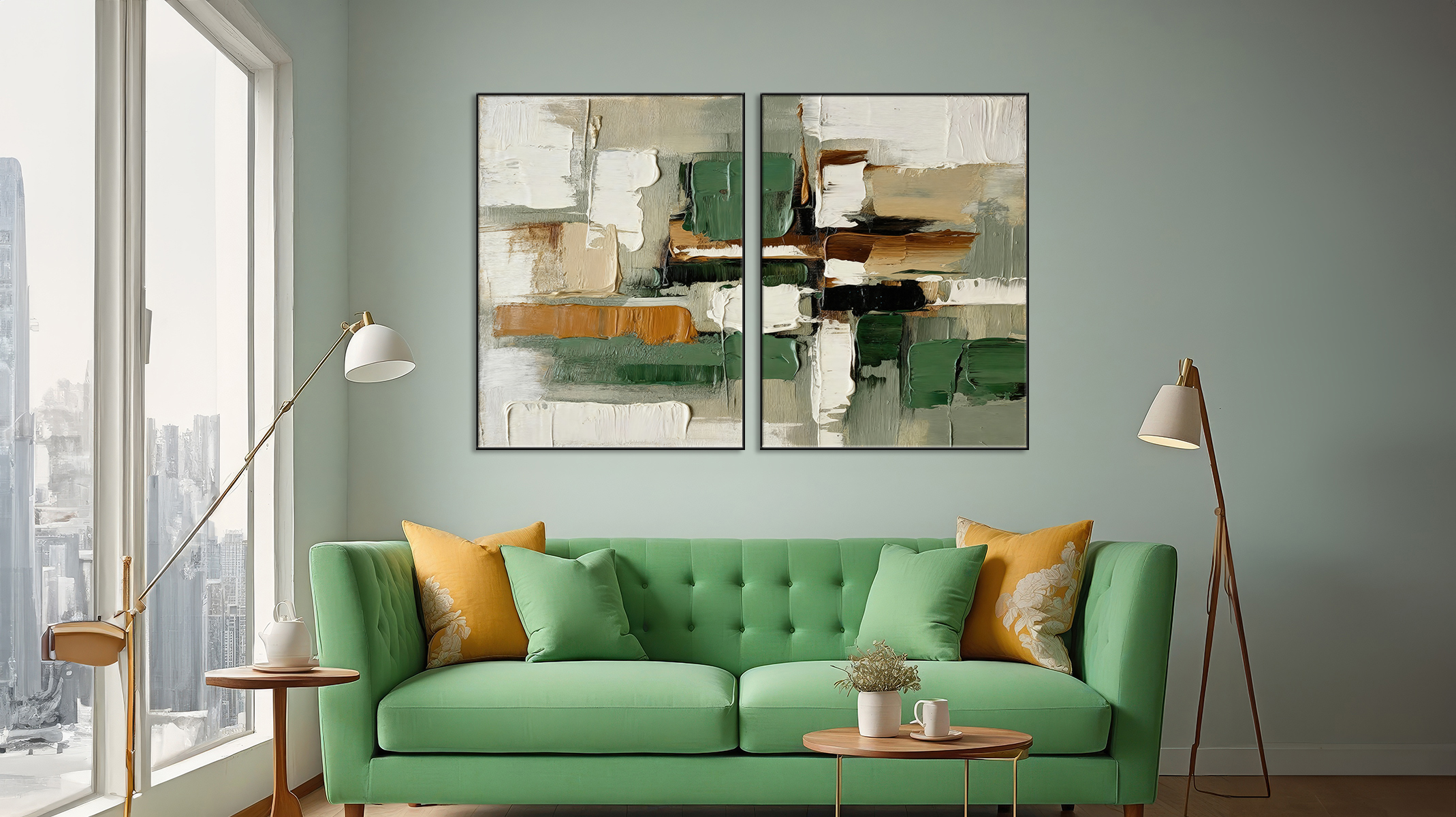 PREMIUM ABSTRACT ART ON CANVAS SLEEK BLACK FRAME-116646-B