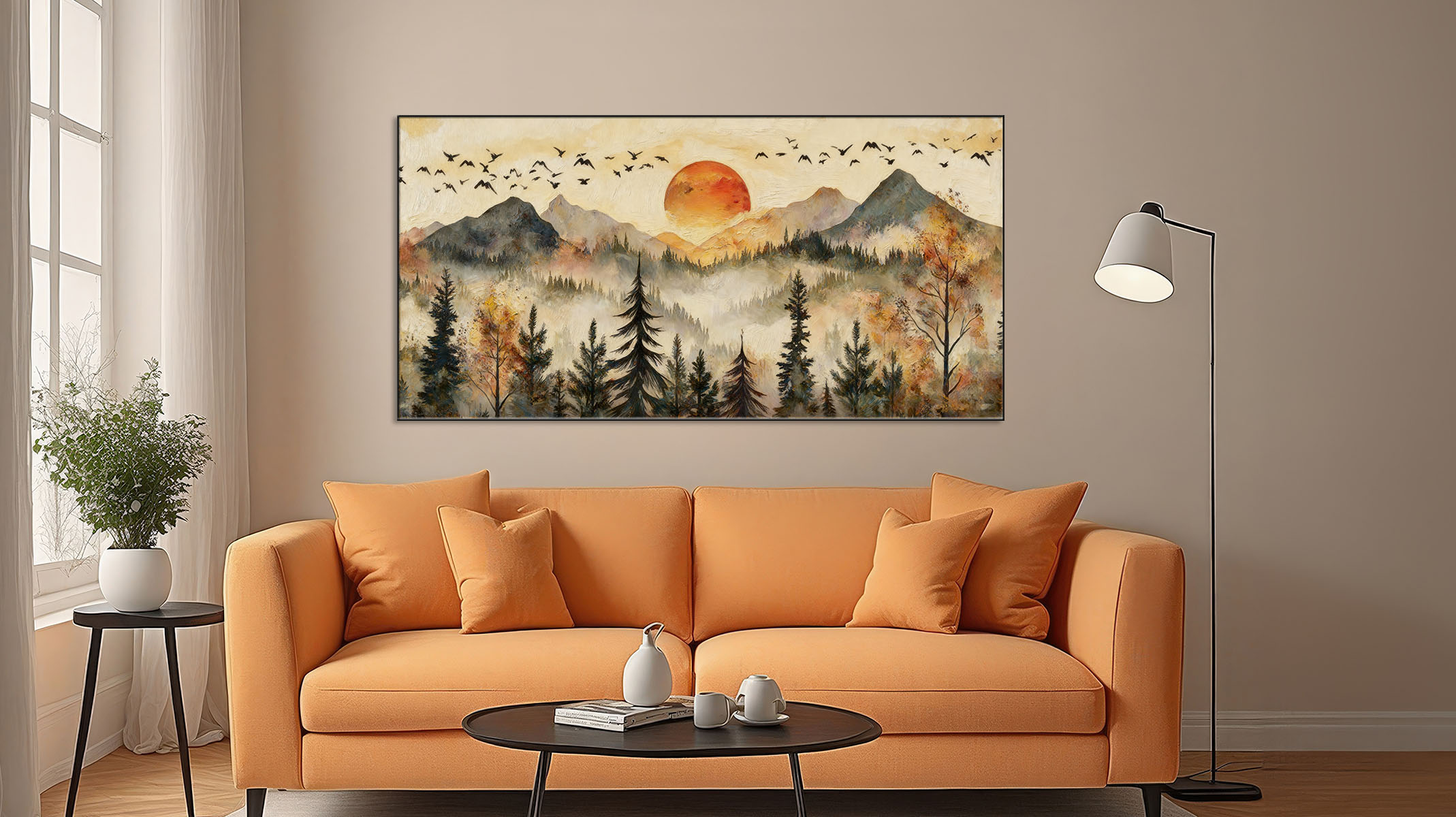 UNIQUE ABSTRACT ART CANVAS PRINT SLEEK BLACK FRAME-116650-A