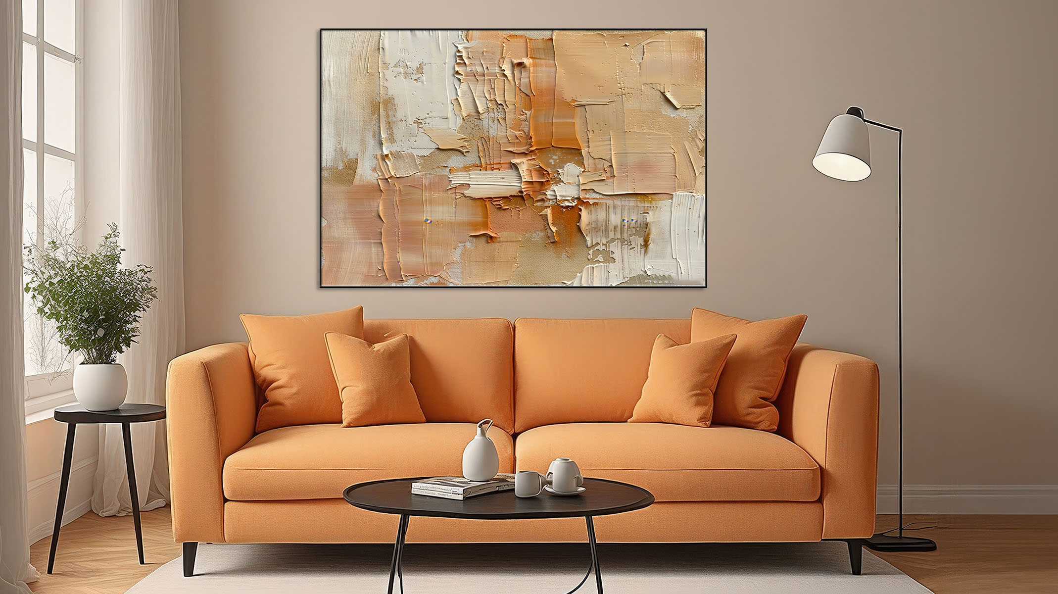 FLAWLESS ABSTRACT ART ON CANVAS SLEEK BLACK FRAME-116650-B