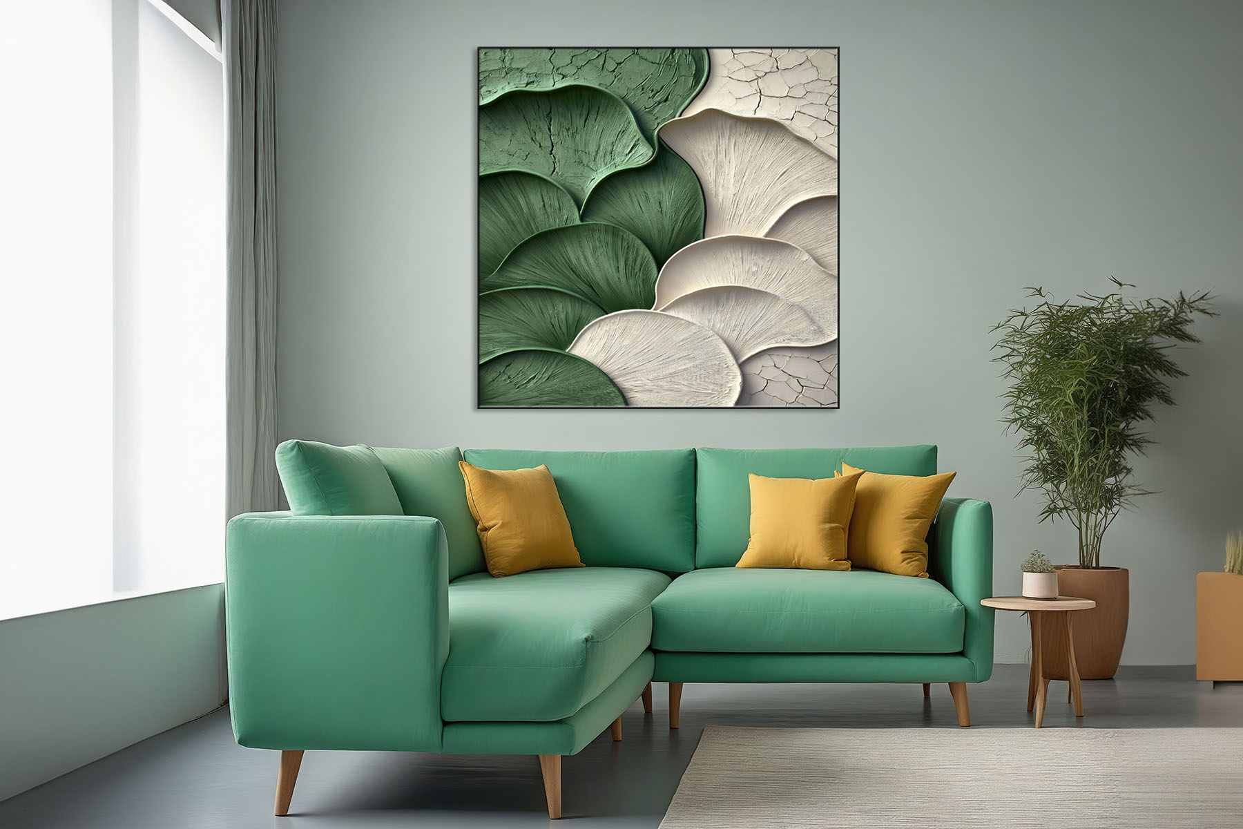 GRACEFUL ABSTRACT ART ON CANVAS SLEEK BLACK FRAME-116657-A