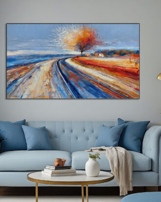 ARTISTIC ABSTRACT ART ON CANVAS SLEEK BLACK FRAME-116651-C