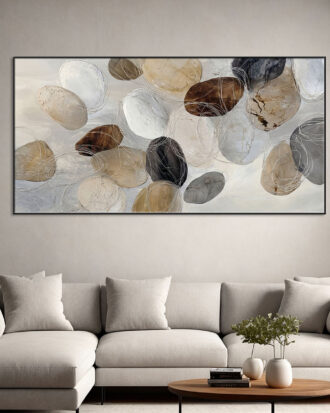 MINIMAL ABSTRACT ART ON CANVAS SLEEK BLACK FRAME-116654-B