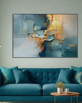 ELEGANT ABSTRACT ART ON CANVAS SLEEK BLACK FRAME-116660-A