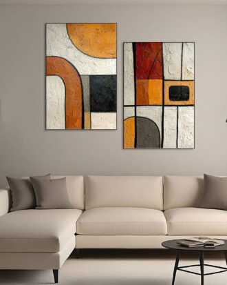 BEAUTIFUL ABSTRACT ART ON CANVAS SLEEK BLACK FRAME-116662-A