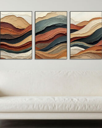 TEXTURED ABSTRACT ART ON CANVAS SLEEK BLACK FRAME-116663-A