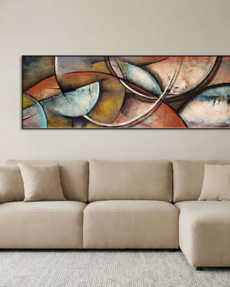 ELEGANT ABSTRACT ART ON CANVAS SLEEK BLACK FRAME-116664-A