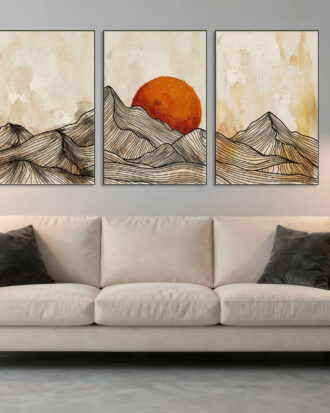 MINIMAL ABSTRACT ART ON CANVAS SLEEK BLACK FRAME-116665-A