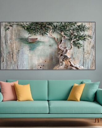 UNIQUE ABSTRACT ART ON CANVAS SLEEK BLACK FRAME-116632-B