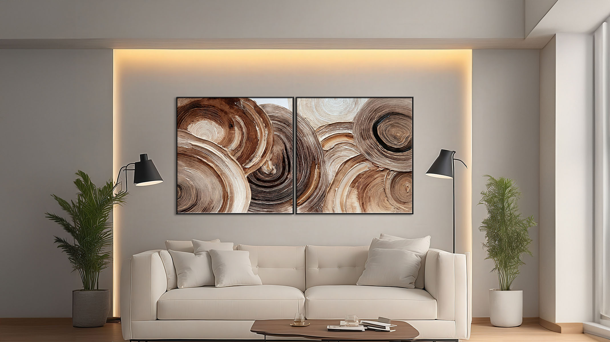 ELEGANT ABSTRACT ART ON CANVAS SLEEK BLACK FRAME-116661-B
