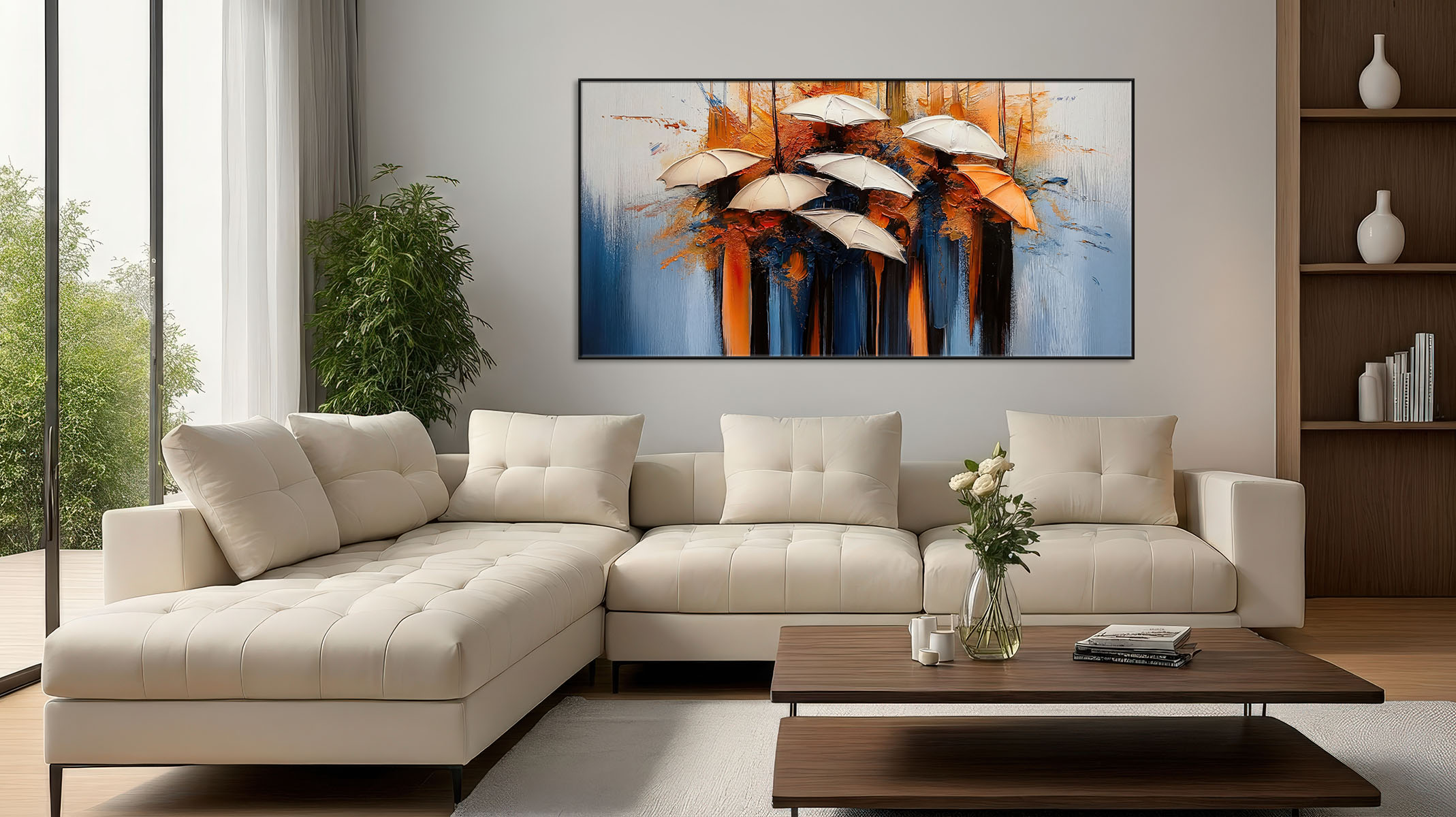 INSPIRING ABSTRACT ART ON CANVAS SLEEK BLACK FRAME-116666-A