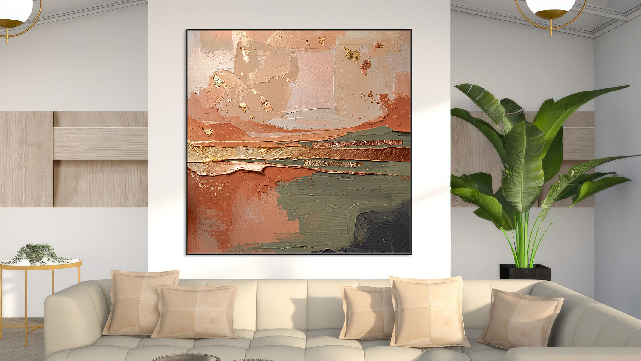 CREATIVE ABSTRACT ART ON CANVAS PRINT SLEEK BLACK FRAME-114468-D