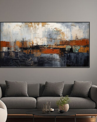 MODERN ABSTRACT ART CANVAS PRINT SLEEK BLACK FRAME-116626-B