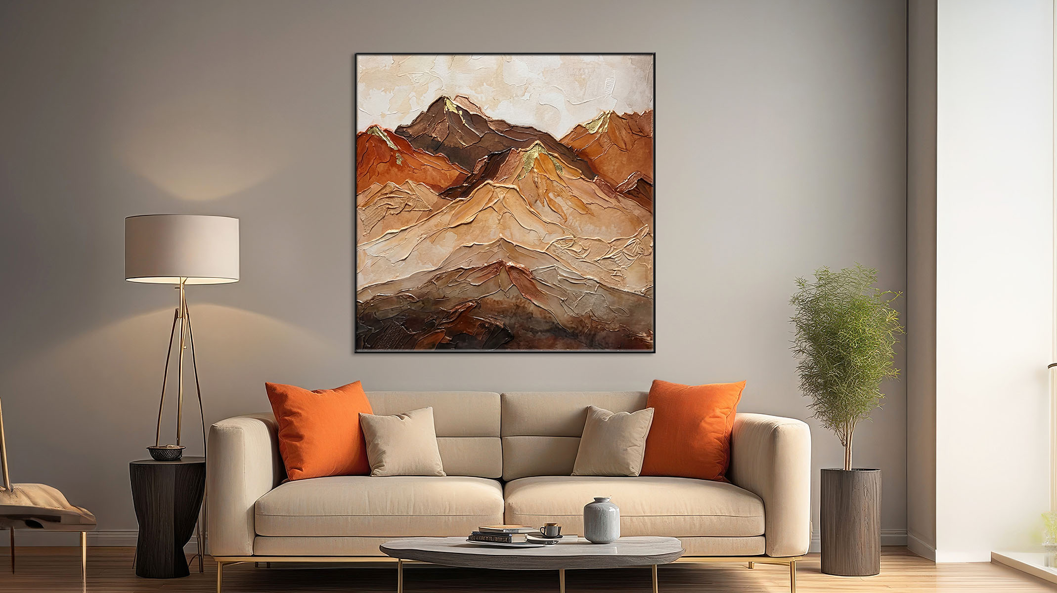 TEXTURED ABSTRACT ART ON CANVAS SLEEK BLACK FRAME-116627-D