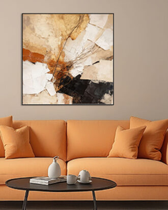 PREMIUM ABSTRACT ART ON CANVAS SLEEK BLACK FRAME-116650-C