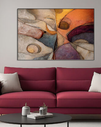 UNIQUE ABSTRACT ART ON CANVAS SLEEK BLACK FRAME-116670-A