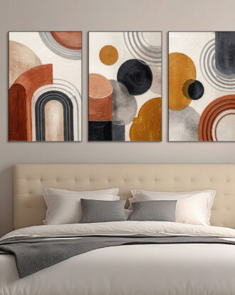 STUNNING ABSTRACT ART ON CANVAS SLEEK BLACK FRAME-116671-A