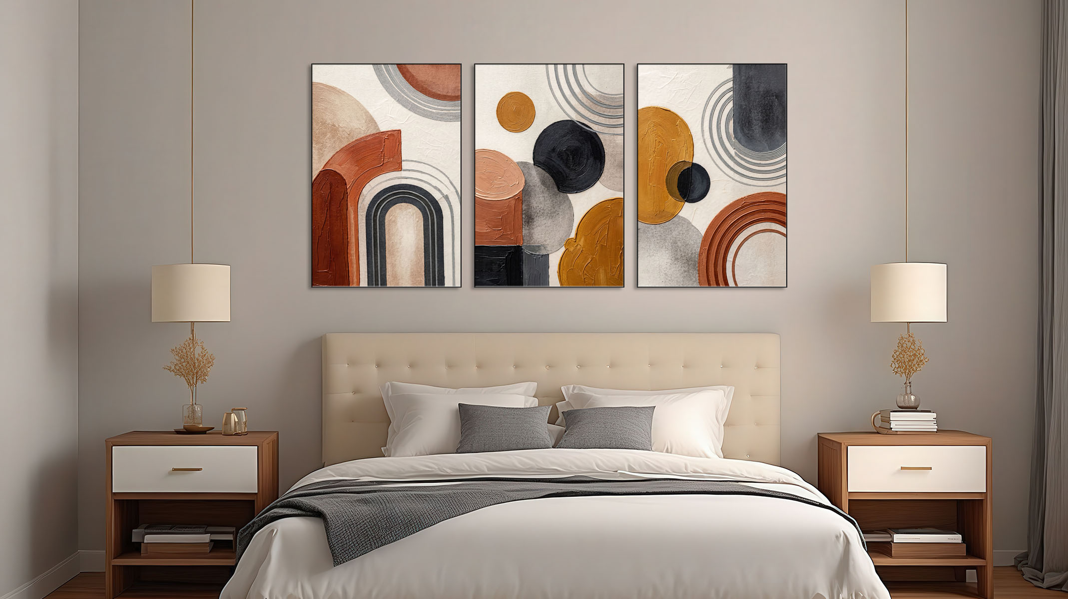 STUNNING ABSTRACT ART ON CANVAS SLEEK BLACK FRAME-116671-A