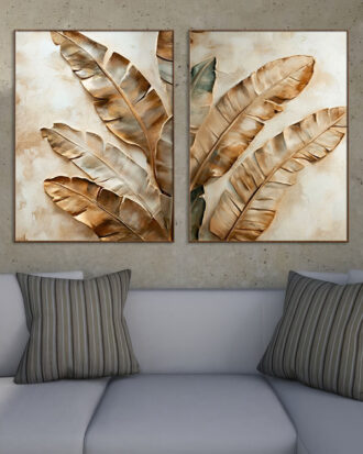 REFINED ABSTRACT ART CANVAS PRINT SLEEK WOOD FRAME-113398-B
