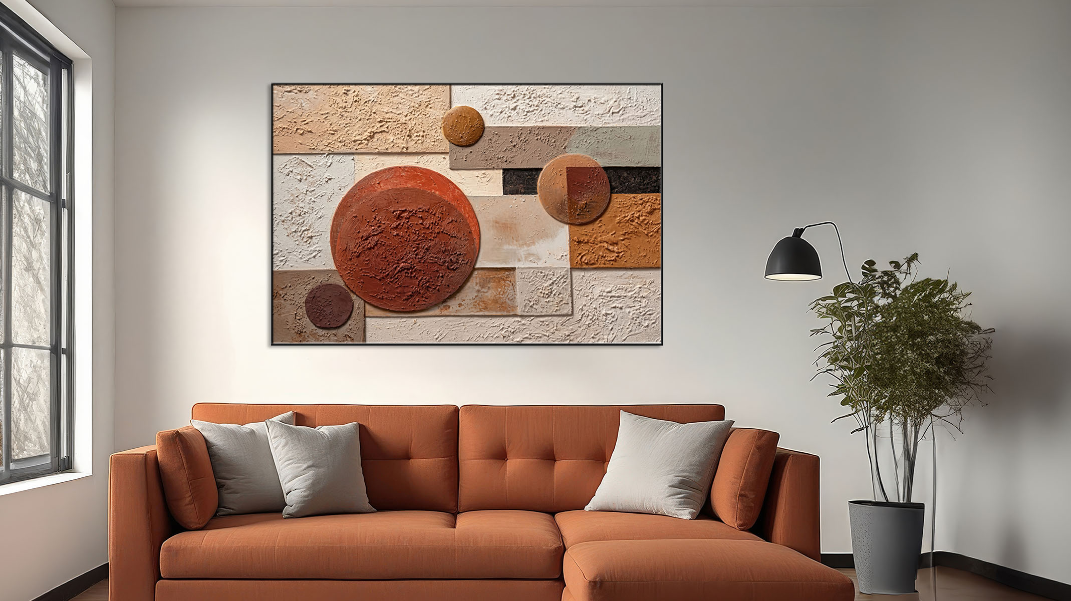 DECORATIVE ABSTRACT ART CANVAS PRINT SLEEK BLACK FRAME-116644-C