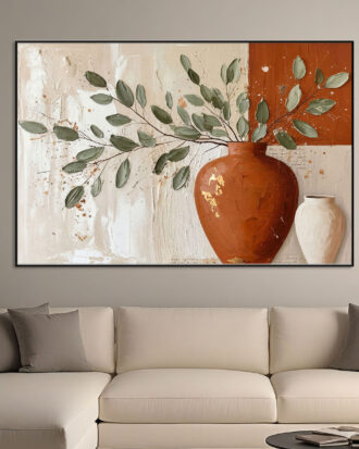 EXPRESSIVE ABSTRACT ART ON CANVAS SLEEK BLACK FRAME-116662-B