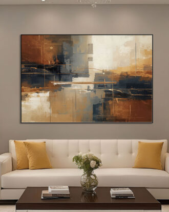 TRENDY ABSTRACT ART CANVAS PRINT SLEEK BLACK FRAME-116667-B