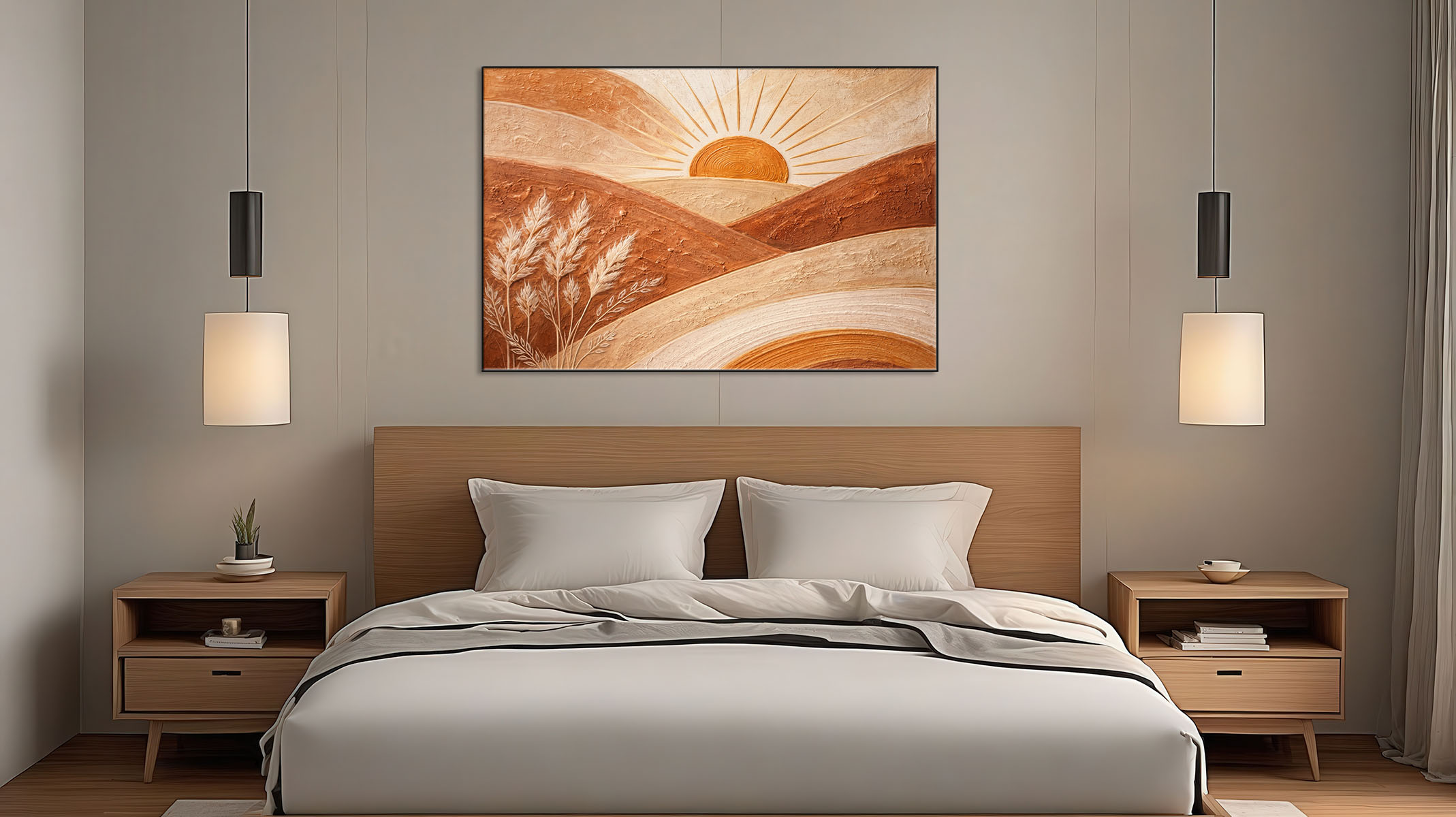 ARTISTIC ABSTRACT ART ON CANVAS SLEEK BLACK FRAME-116674-A