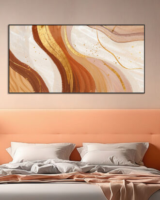 GRACEFUL ABSTRACT ART CANVAS PRINT SLEEK BLACK FRAME-116676-A