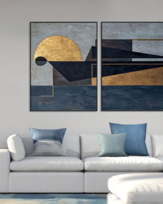 ELEGANT ABSTRACT ART CANVAS PRINT SLEEK BLACK FRAME-116681-A