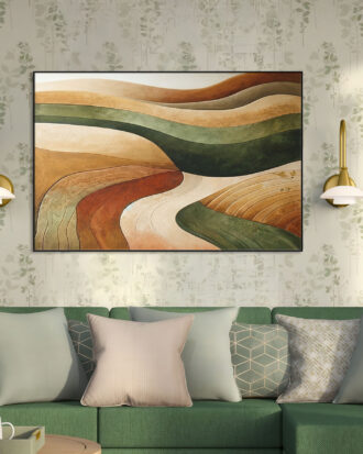 BEAUTIFUL ABSTRACT ART CANVAS PRINT SLEEK BLACK FRAME-116683-A