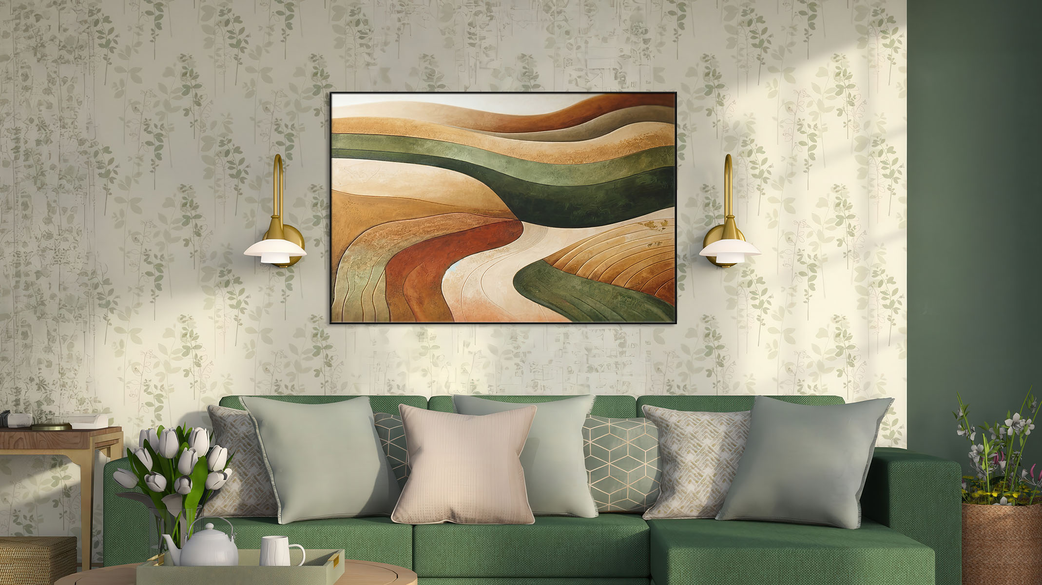 BEAUTIFUL ABSTRACT ART CANVAS PRINT SLEEK BLACK FRAME-116683-A