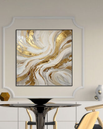 PREMIUM ABSTRACT ART CANVAS PRINT SLEEK BLACK FRAME-116686-A