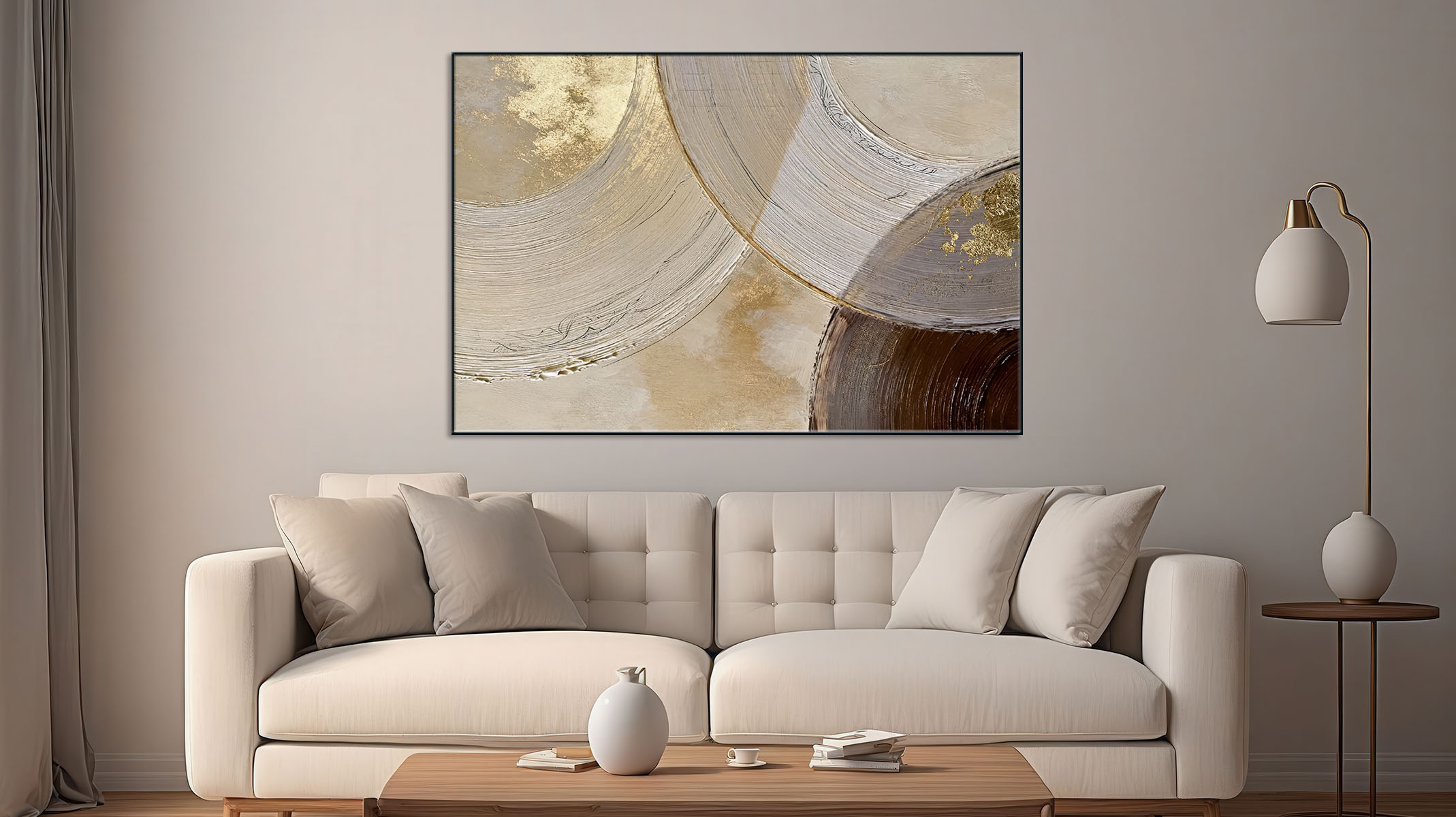 MINIMAL ABSTRACT ART CANVAS PRINT SLEEK BLACK FRAME-116669-B