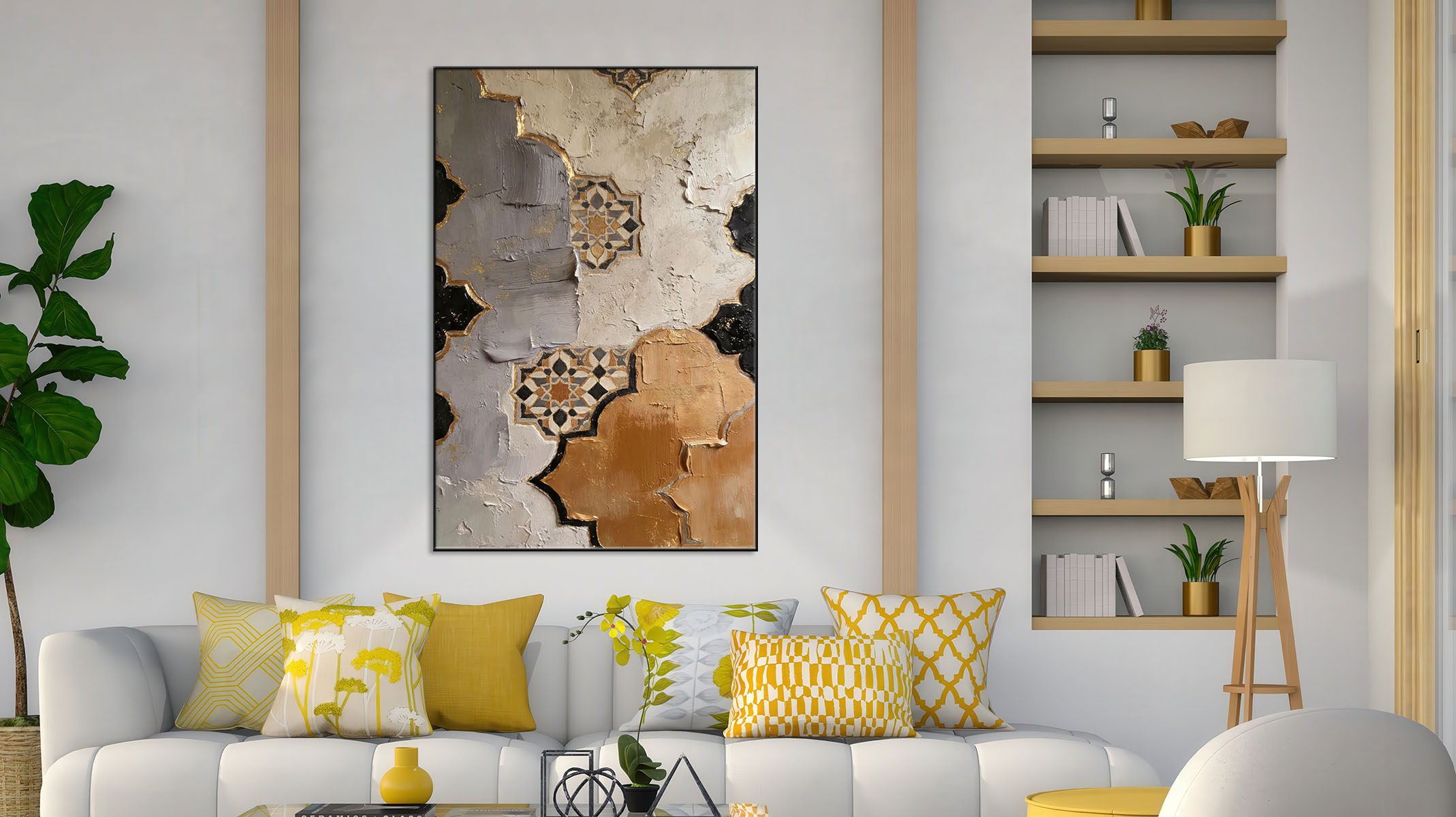 SUPERIOR ABSTRACT ART CANVAS PRINT SLEEK BLACK FRAME-116680-A