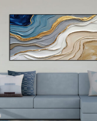 ARTISTIC ABSTRACT ART CANVAS PRINT SLEEK BLACK FRAME-116685-A
