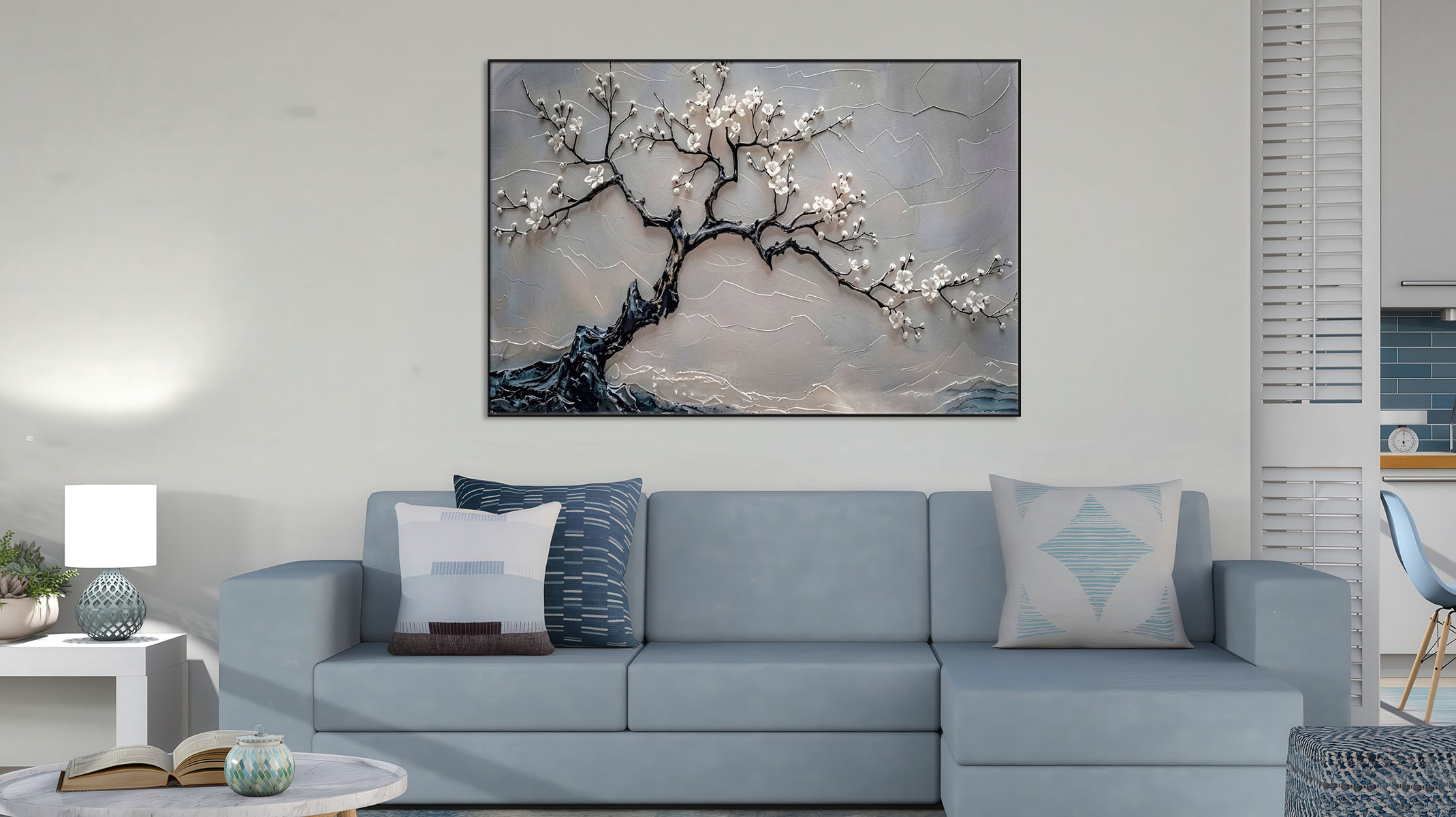 BEAUTIFUL ABSTRACT ART CANVAS PRINT SLEEK BLACK FRAME-116685-B
